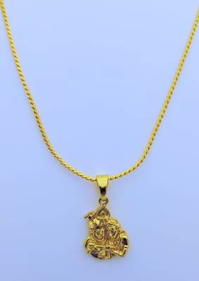 Lord Radha krishna Pendent with Gold Plated Chain for Women & Girls 3