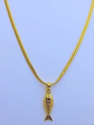 Fish Pendent with Gold Plated Chain for Women & Girls 2