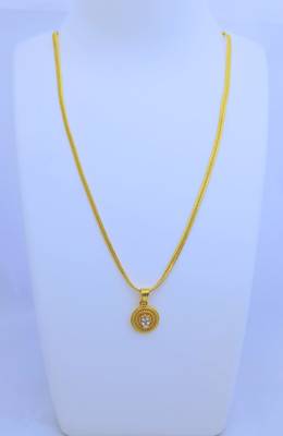 Stone Pendent with Gold Plated Chain for Women & Girls 1