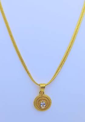 Stone Pendent with Gold Plated Chain for Women & Girls 2