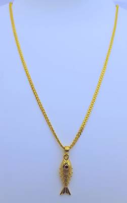 Fish Pendent with Gold Plated Chain for Women & Girls 1