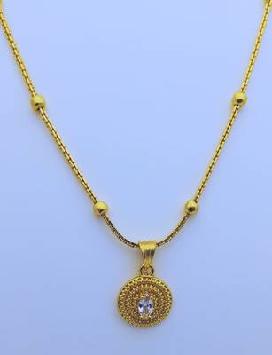 Stone Pendent with Gold Plated Chain for Women & Girls 1