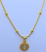 Stone Pendent with Gold Plated Chain for Women & Girls