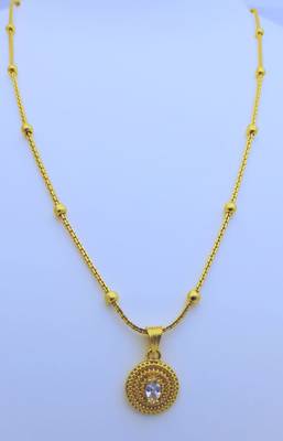 Stone Pendent with Gold Plated Chain for Women & Girls 2