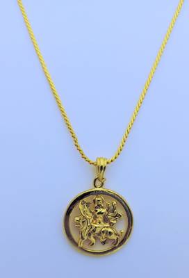 Lord Sherawali Pendent with Gold Plated Chain for Women & Girls 1
