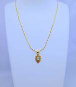 Stone Pendent with Gold Plated Chain for Women & Girls