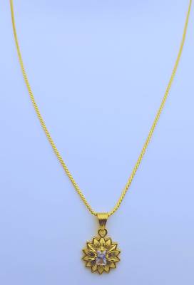 Stone Pendent with Gold Plated Chain for Women & Girls 2