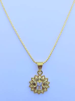 Stone Pendent with Gold Plated Chain for Women & Girls 3