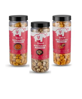 Roased MakhanaSPICY SNACK COMBOPERI PERI,MAST MASALA,BLACK PEPPER[210g]Gluten FreeVeganHealthy Snack 1