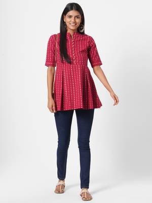 Pink woven dobby tunics 1