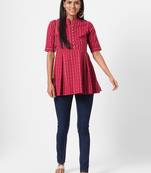 Pink woven dobby tunics