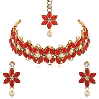 Red crystal necklaces 1