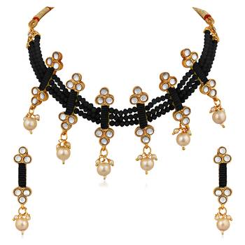 Black crystal necklaces 2