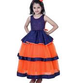 polyester blue sleeveless plain stitched   Dress