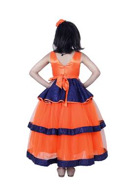 polyester blue sleeveless plain stitched   Dress 2