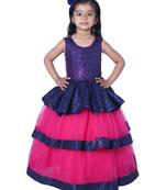 polyester blue sleeveless plain stitched   Dress