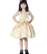 polyester gold sleeveless plain stitched   Dress