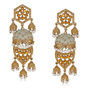 Grey crystal earrings 1