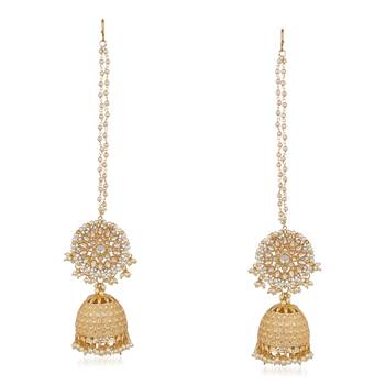 Peach crystal earrings 1