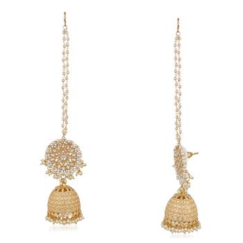 Peach crystal earrings 3