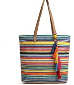 Multi Jacquard Shopper Bag with Tassel