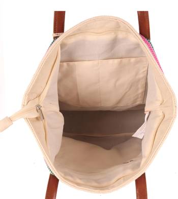 Multi jacquard shopper bag with tassels 2