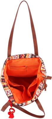 Yellow Multicolor PU Block Design Tote With PU Strap 4