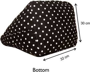 black polka dot oversized shopper bag with rope handles 3