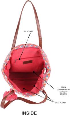 Orange diamond shopper bag with tassels 3