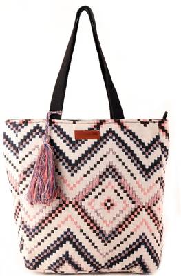 aztec multi shopper bag with tassels 1