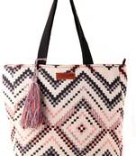 aztec multi shopper bag with tassels