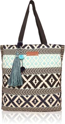 Black & White Tote Bag Medium Size With Beautiful Tassel 1