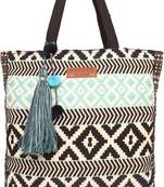 Black & White Tote Bag Medium Size With Beautiful Tassel