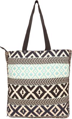 Black & White Tote Bag Medium Size With Beautiful Tassel 2