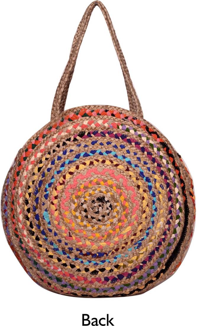 Multi Braided jute round oversized bag - ASTRID BAGS - 3663231