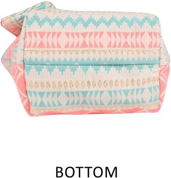 Multicolor Textured Tote Bag With Coin Pouch 3