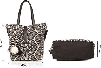 Black White Womens Tote Bag Medium Size 3