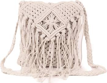 Natural Cord Macrame Flapover Sling Bag 1