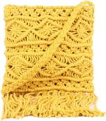 yellow macrame crossbody sling bag