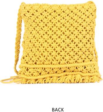 yellow macrame crossbody sling bag 2
