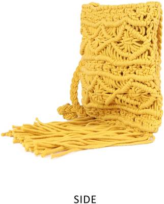 yellow macrame crossbody sling bag 3