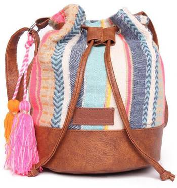Multi Aztec Jacquard Sling Bag With Drawstring Closure 1