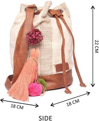 Multi Aztec Jacquard Sling Bag With Drawstring Closure 2