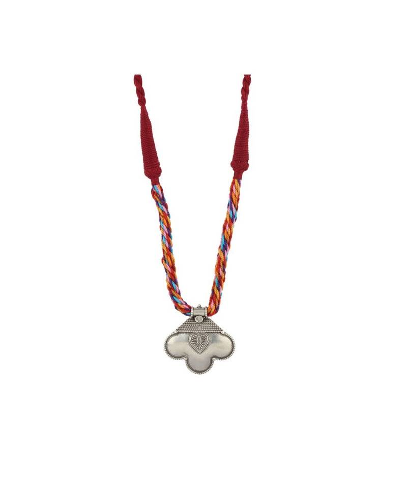 Multi With Maroon Dori Tassel Necklace