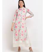 Sage Green Floral Sequin Embroidered Layered Floor Length Kurti