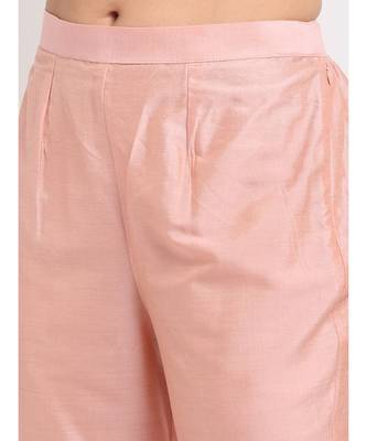 Peach Petal Straight Kurti with Pants and Printed Dupatta 5