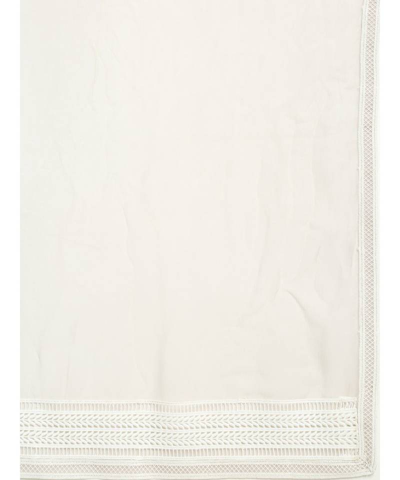 Serene Grey Crotia Kurti With Straight Pants and Chiffon Dupatta