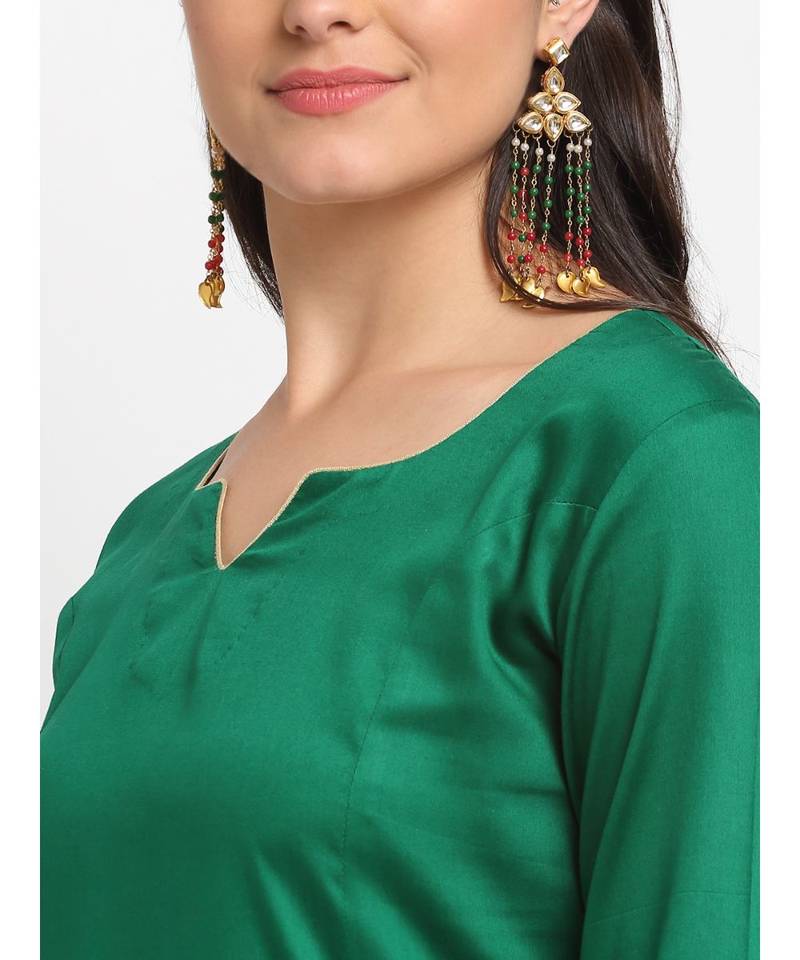 Green Love Gota Embroidered Floorlength