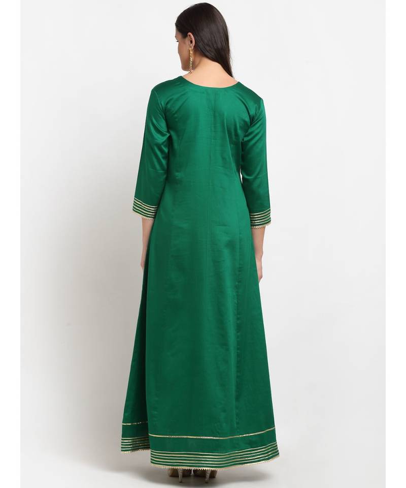 Green Love Gota Embroidered Floorlength