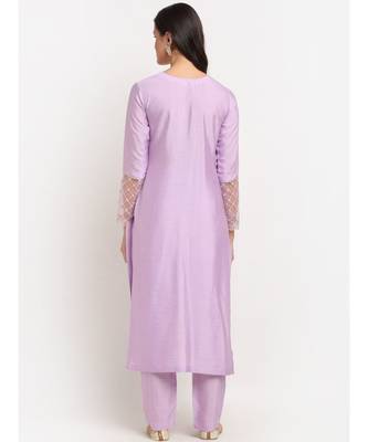 Lilac Straight Kurti with Pants 5